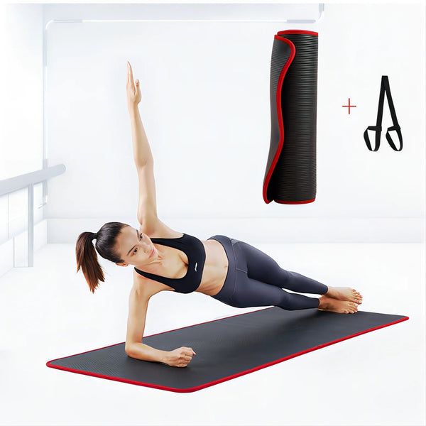 10MM Extra Thick Yoga Mats Non-slip NRB Exercise Mat with Bandages Tasteless Pilates Gym Workout Fitness Mats 183cmx61cm Yoga Essentials Here