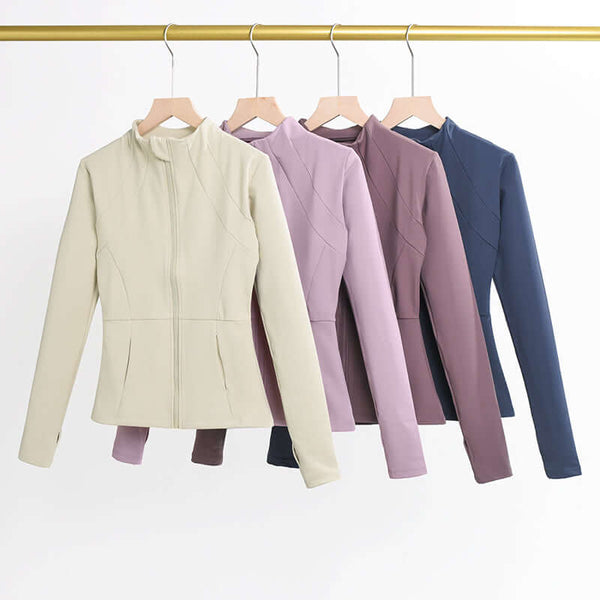 Women's Long Sleeve Stretch Slim Fit Running Exercise Yoga Clothes