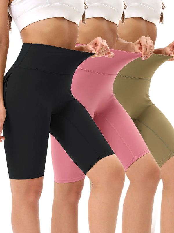 Women Yoga Legging Short High Waist Fitness Quick Drying Cycling Workout Gym Shorts Breathable sports pants with Butt pocket