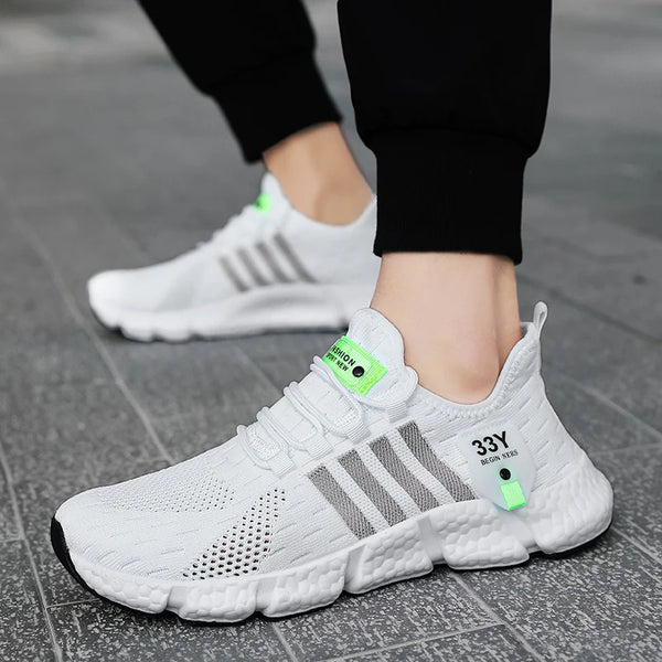 Breathable Mesh Men Shoes Trendy Lightweight Walking Flats Plus Size Male Tennis Sneakers Outdoor Running Fitness Shoes