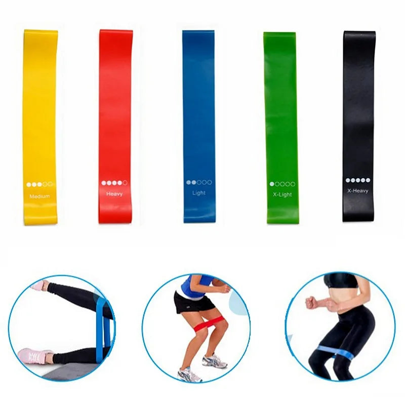 5Pcs/Set Yoga Resistance Rubber Bands Bodybuilding Elastic Bands Pilates Exercise Workout Bands Expander Belt Fitness Equipment Yoga Essentials Here
