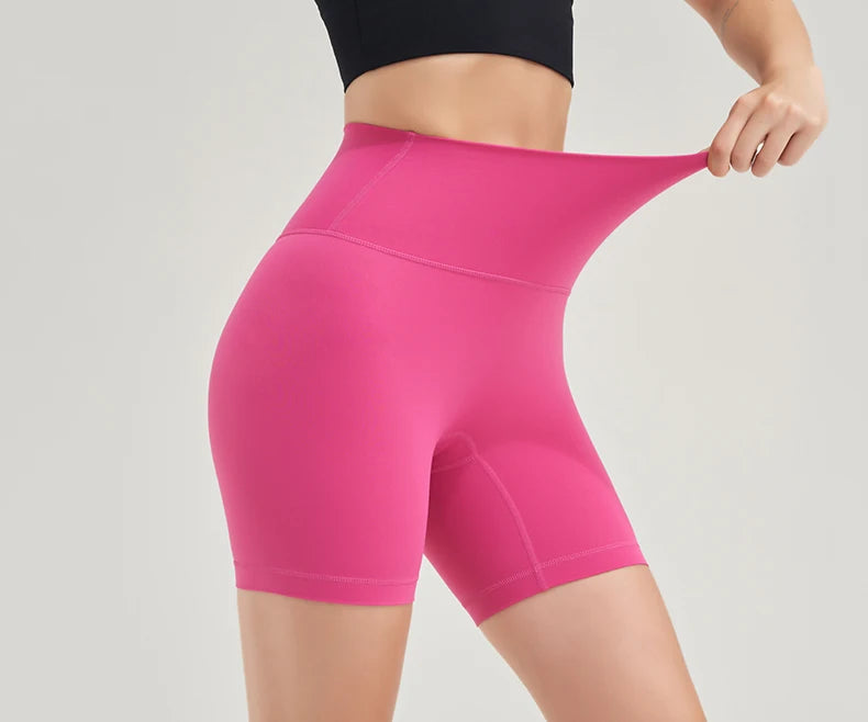 SOISOU Nylon Women's Shorts Gym Yoga Shorts Leggings High Waist Elastic Tight Breathable No Awkward Lines Women's Cycling Shorts Yoga Essentials Here
