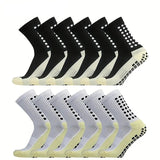 4 Pairs of Sports Socks Football Socks Men's Mid-calf Socks Breathable Silicone Anti-slip Dot Socks Basketball Yoga Socks Yoga Essentials Here