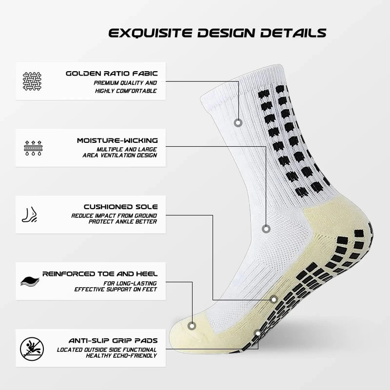4 Pairs of Sports Socks Football Socks Men's Mid-calf Socks Breathable Silicone Anti-slip Dot Socks Basketball Yoga Socks Yoga Essentials Here