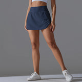 Fashion Women Tennis Skirts 2 in 1 Dry Quick High Waist Shorts Fitness Running Golf Badminton Anti Exposure Skirt Gym Sportswear
