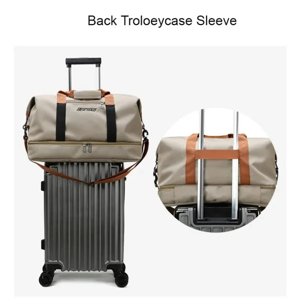 Travel Bag Male Female Large-Capacity Hand Luggage Dry-Wet Separation Sports Fitness Bag Short-Distance Travel Package