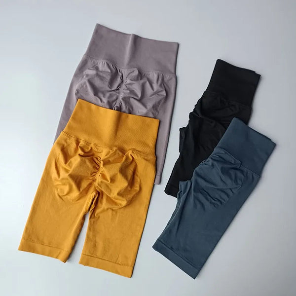 Women Yoga Shorts High Waist Sport Shorts Hip Push Up Soft Fitness Quick Dry Running Shorts Tummy Control Workout Gym Shorts Yoga Essentials Here