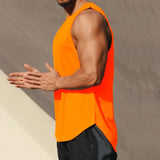 Summer Marathon Quick Dry Sports Tank Top Men's Sleeveless Tank Top Running Training Basketball Loose Fit Tank Top