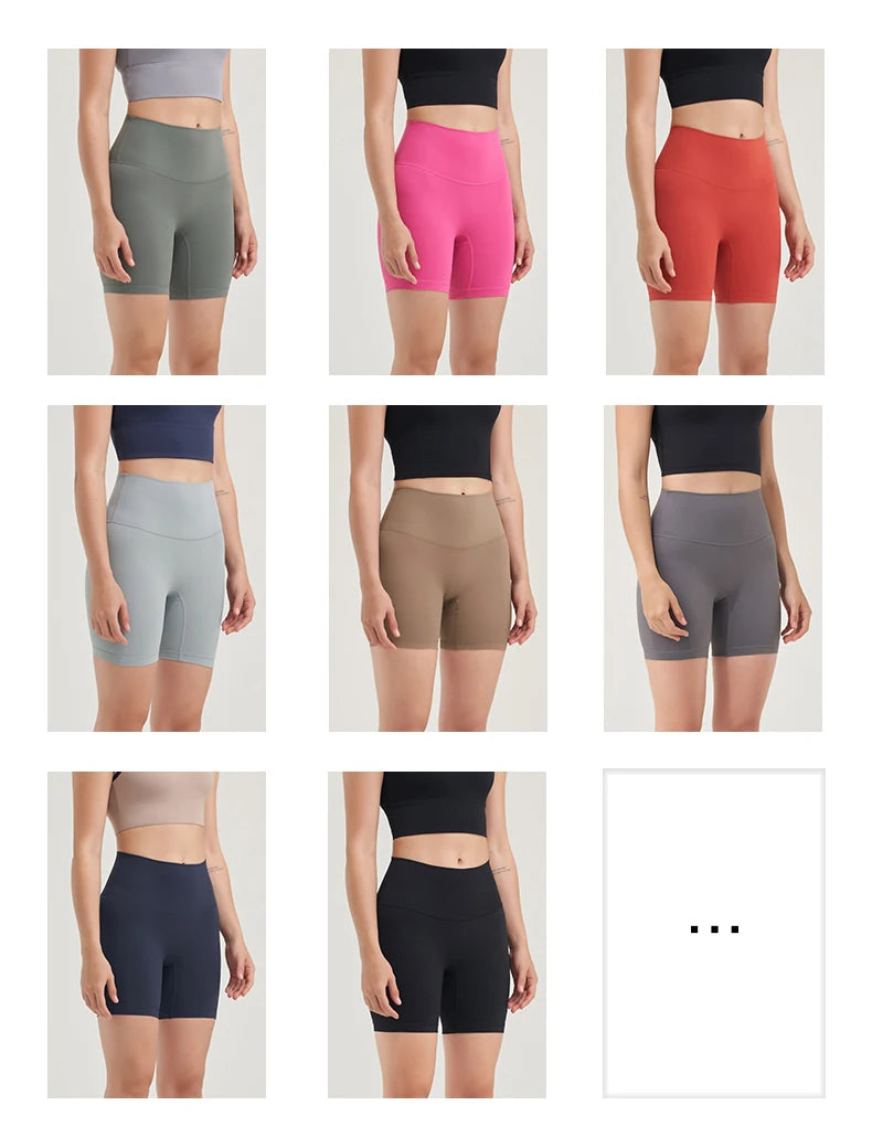 SOISOU Nylon Women's Shorts Gym Yoga Shorts Leggings High Waist Elastic Tight Breathable No Awkward Lines Women's Cycling Shorts Yoga Essentials Here