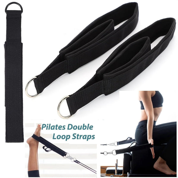 Double Ring Elastic Yoga Pilates Bed Exercise Accessory Ankle Buckle Pilates Stretch Strap Resistance Band elastic cord Yoga Essentials Here