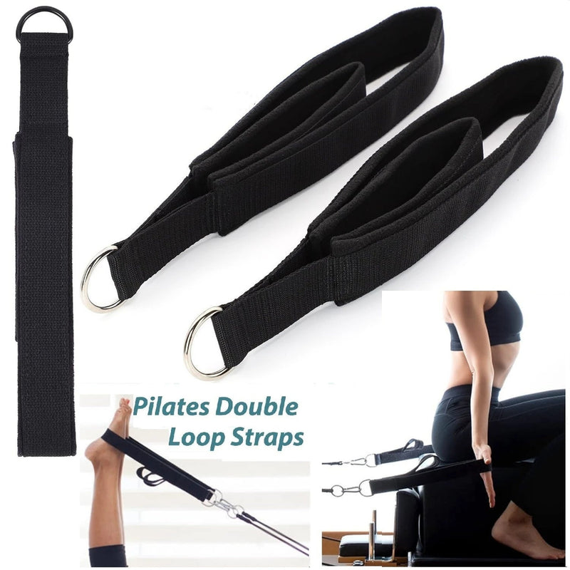 Double Ring Elastic Yoga Pilates Bed Exercise Accessory Ankle Buckle Pilates Stretch Strap Resistance Band elastic cord Yoga Essentials Here