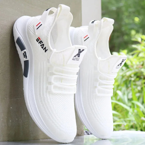 Men's Summer Breathable Mesh Shoes, Dad Shoes, Men's Sports and Leisure Shoes, Anti Slip and Anti Odor Fly Woven White Shoes