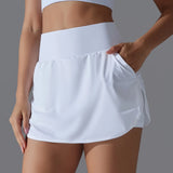 Fashion Women Tennis Skirts 2 in 1 Dry Quick High Waist Shorts Fitness Running Golf Badminton Anti Exposure Skirt Gym Sportswear